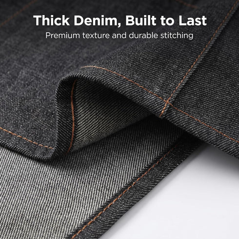3 Toyvian Durable Denim Waist Apron with Pockets Unisex, Short Half Server Apron for Waiter Waitress, Bar, Cafe