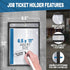 5 Pack 8.5x11 8 1/2 11 Job Ticket Holders - Work Order Plastic Sleeves for Documents - x Shop Ticket Holders - Dry