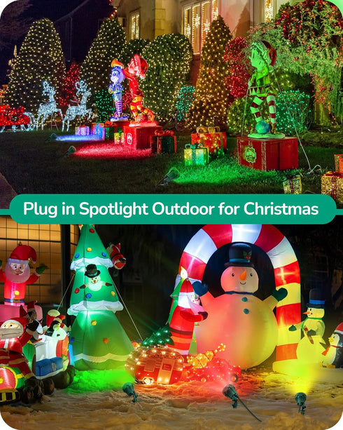 EDISHINE 120V Spotlight Outdoor, 4.8W Waterproof LED, 5000K Landscape Lighting for Yard, Flag, Tree Holiday Decor