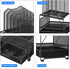 Simple Trending Mesh Desk Organizer with Sliding Drawer, Double Tray with 5 Sections File Bookshelf, Black