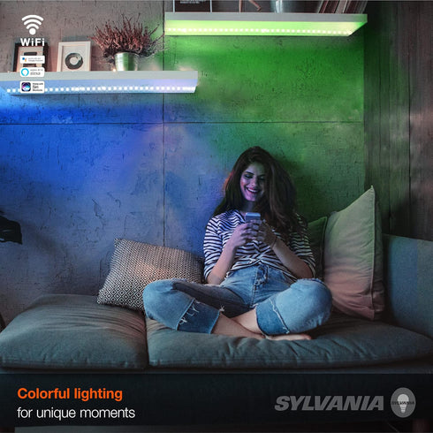 6.5ft, 1 Pack (75705) SYLVANIA Wifi LED Smart Strip Light Expansion Kit, Indoor, Full Color & Adjustable White