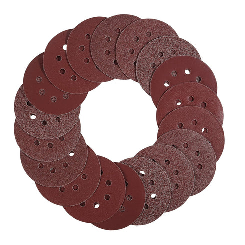 Bates Sanding Discs 5 Inch 8 Hole, 30 Pack, Assorted Grits 40 80 120 220 320 600, Hook and Loop Sanding Disc