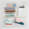 Martha Stewart Kerry Plastic Stackable Office Desk Drawer Organizers, Set of 5 with Gold Trim