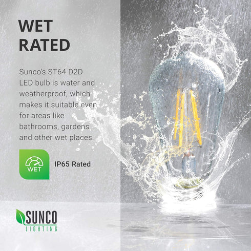 Sunco Lighting 2 Pack, Dusk to Dawn Light Bulbs, LED Edison 2700K Soft White, 7W Equivalent 60W, E26 Base