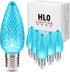 Set of 25 Teal C9 Christmas Lights, Faceted C9 LED Bulbs for Indoor & Outdoor Use, Durable Replacement C9 Lights