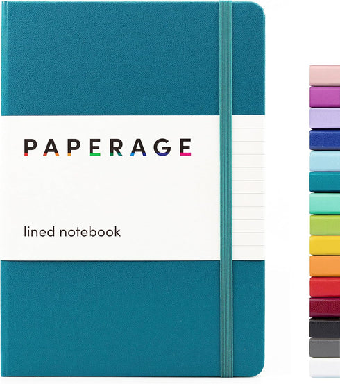 PAPERAGE Lined Journal Notebook, Medium 5.7 inches x 8 inches, (Turquoise), 160 Pages, Hardcover, 100 GSM Thick Paper