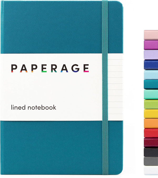 PAPERAGE Lined Journal Notebook, Medium 5.7 inches x 8 inches, (Turquoise), 160 Pages, Hardcover, 100 GSM Thick Paper