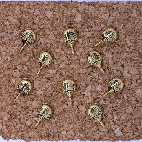 Gold Finish Horseshoe Crab Pushpins - Unique Office Supplies
