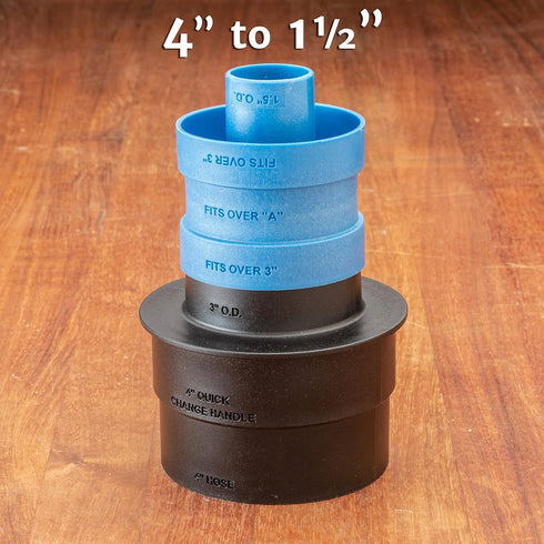 Dust Right 3-Piece Stacking Dust Port Adapter Set for Vacuum Hose & Tools, Glass Reinforced Polypropylene