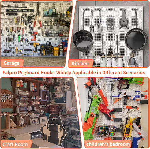 240PCS Pegboard Hooks Assortment Organizer Kit with Pegboard Bins and Cups for Garage Wall Organization