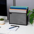 Mind Reader Vertical File Storage - Desktop Organizer, Metal Mesh, 12.5" L x 3.75" W x 11.5" H, Black