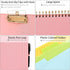 Ospelelf Pink Foldable Spiral Clipboard Folio with 39 Stickers, 5 Plastic Folders, 10 Pockets, Zipper Pouch, Refillable