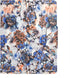 Padfolio Ring Binder with Color File Folders, Flower Painting PU Leather Organizer Portfolio (Blue)