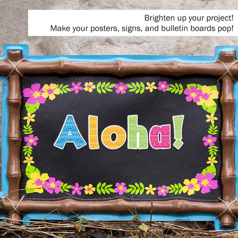 Barker Creek Letter Pop-Outs, 4" Kai Ola Sea Life Multicolor Designer Letters for Bulletin Boards and Displays
