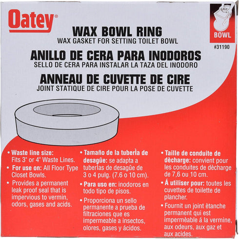Oatey 31190 Heavy Duty Wax Bowl Ring, 3" or 4" waste lines by Oatey