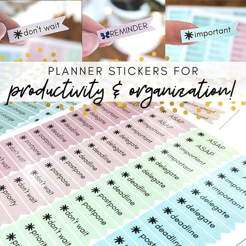 Planner Stickers - Set of Over 1,000 Colorful Stickers, 20 Sheets for Busy Bee Planners