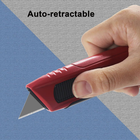 XW Auto-retractable Safety Box Cutter, Aluminum Alloy Utility Knife Self-retracting, 2-Pack by XW