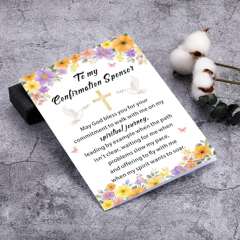 Confirmation Sponsor Card, Confirmation Sponsor Gifts for Women Men, Catholic Confirmation Cards for Godmother