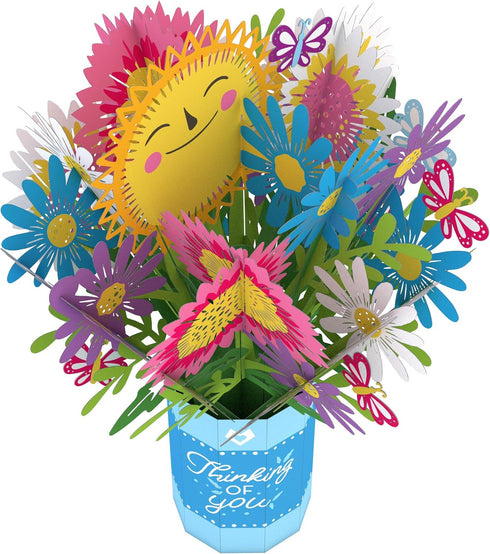 Lovepop Everyday 3D Pop-Up Card for Her and Him - Daisies & Sunflower - 10.25" x 7.5" Floral Bouquet, Blank Note Card