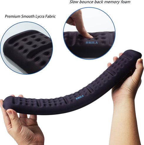 BRILA Ergonomic Keyboard Wrist Rest Support Cushion Pad, Soft Memory Foam Gel Padding for Office Work