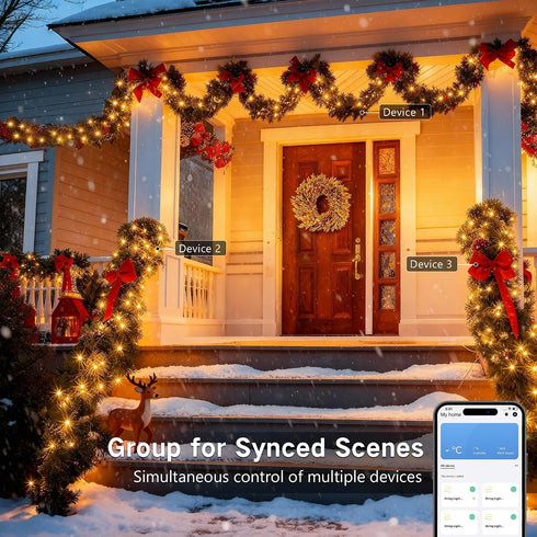 66FT 200 Brizled Smart Christmas Tree Lights, LED Color Changing Bubble Candle String Lights App & Voice Control, Warm