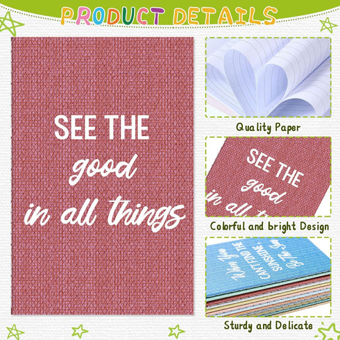 Zonon 24 Pcs Mini Colorful Notebooks, Bulk Gifts, Funny Motivational Journals, Inspirational Notepads for Kids, School,