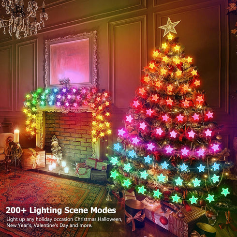 16.5ft 33 200+ Star String Lights, LED RGB Color Changing String Fairy Lights, Smart APP & IR Remote Control, Scene
