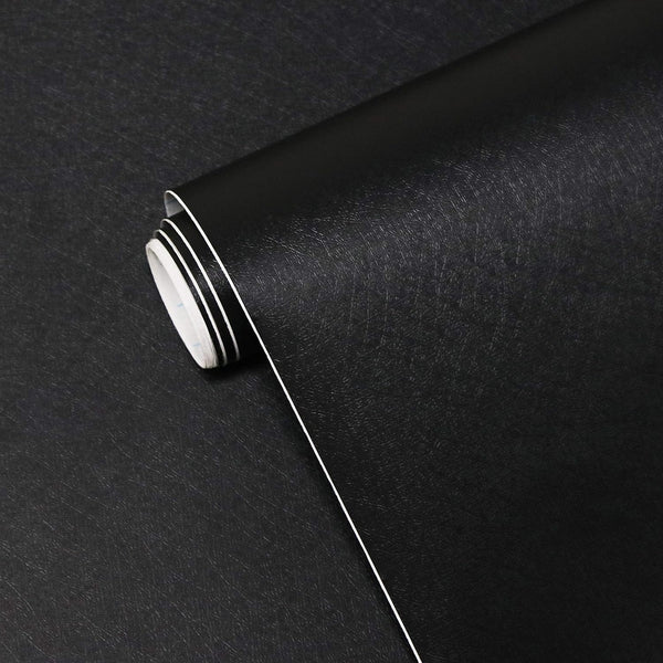 Yasinet Peel and Stick Wallpaper, Black Waterproof Self Adhesive Removable Wall Paper for Bedroom, Countertop, Vinyl