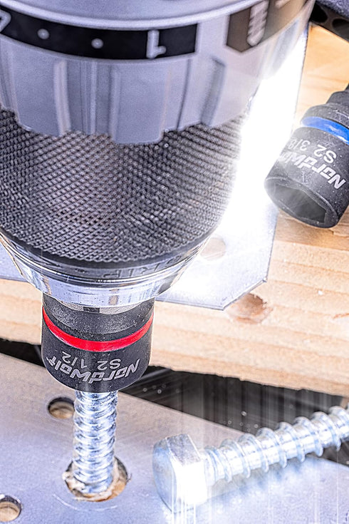 5-Piece SAE Nut Driver Set, Impact Magnetic Nut Setters, S2 Steel, Imperial Sizes 1/4"-1/2"