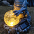 RCTTICUU Solar Dragon Garden Statues Outdoor Decor, Resin Dragon Figurine with Solar Crackle Globe LED Lights Lawn