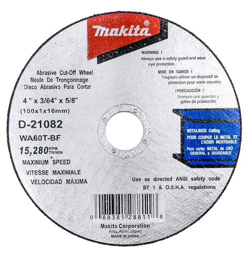 Makita 10 Pack Cut Off Wheels, 4 Inch for 4" Grinders, Aggressive Cutting for Metal & Stainless Steel