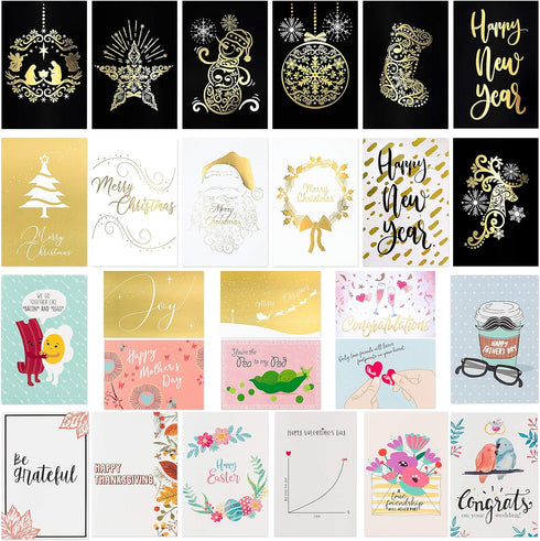 Bargain Paradise 100 100 4 6 inches 100 All Occasion Greeting Cards- Eye Catching Designs with Greeting Card Organizer