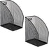 Mind Reader Vertical File Storage Set of 2, Metal Mesh Desktop Organizer, 6.25" L x 10" W x 12.5" H, Black