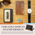 Cassette 1520 34 UNIC Retro Tape Business Card Holder Natural Walnut Wood Vintage Design, Holds Business Cards