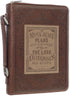 Christian Art Gifts Men's Classic Bible Cover - A Man’s Heart Proverbs 16:9, Brown/Tan Faux Leather, Medium