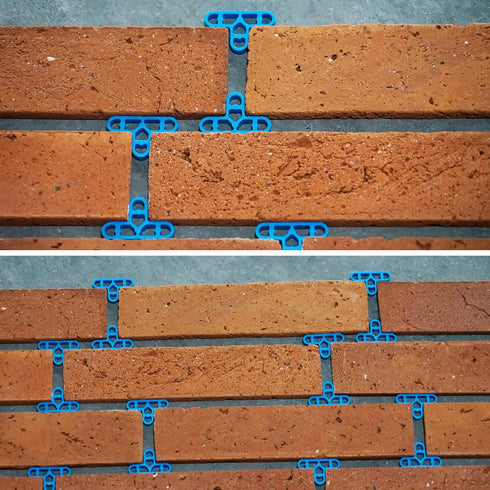 JINYO 3/8 inch 10mm Exterior Brick Wall Spacer, 100pcs Outdoor Red Leveling System for Mosaic Masonry Tools