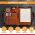 FUNTACY Premium Leather Portfolio with Handles, Slim Padfolio with Multiple Compartments for Documents, iPad, Notebook