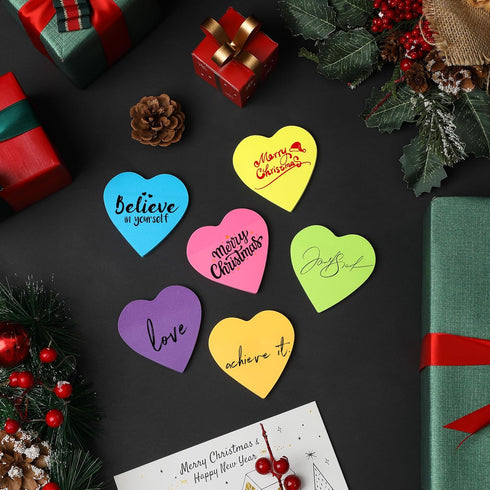 Mr. Pen Heart Sticky Notes, 12 Pads, 60 Sheets/Pad, Cute Heart Shaped Note Pads for Office Supplies