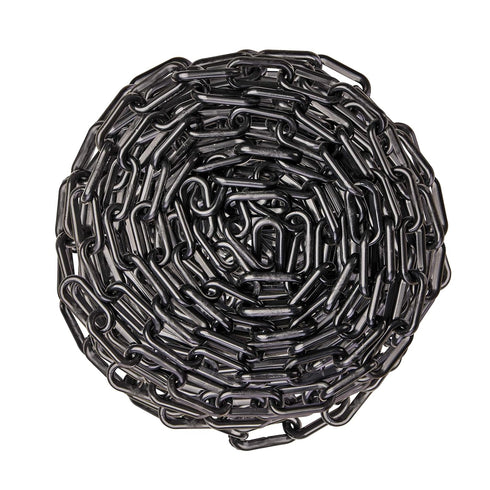 US Weight 2" x 10' Black Plastic Safety Chain, SunShield UV Resistant Technology, Made in USA