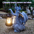 Qobumy Solar Dragon Garden Statue Decoration with Solar Lantern,Dragon Figurine Lights Outdoor Dcor for YardLawn