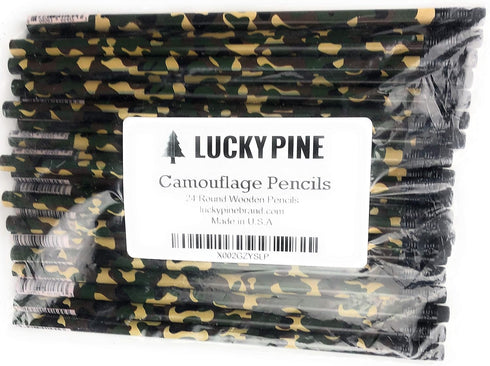 Camouflage Pencils, Tactical Military Hunting Pencils, American Made (24 Pencil Set)
