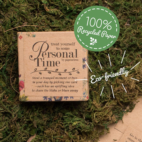 Navy Peony Personal Time Inspirational Cards Deck | Positive Affirmations for Daily Encouragements | Unique Gifts