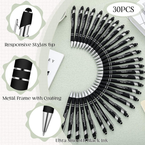 Geosar 30 Pcs Christian Pen, Inspirational Bible Verse Ballpoint Pens for Men, Women, Teacher, Black Ink