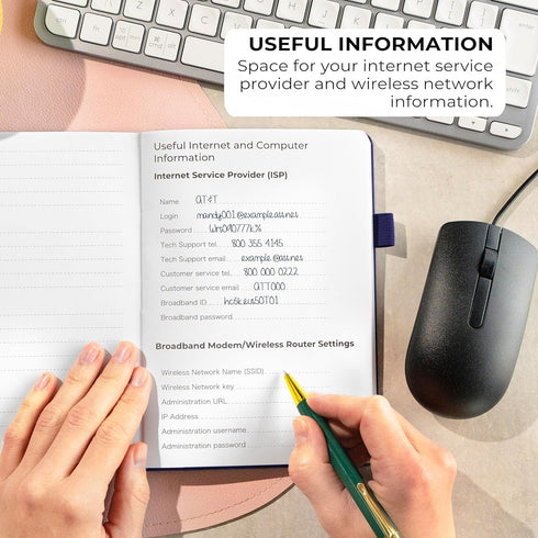 Clever Fox Password Book with Alphabetical Tabs - Internet Address Organizer Logbook, Medium Password Keeper