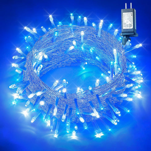 oopswow 100 LED Christmas Lights,33ft 8 Modes Extendable String Lights Outdoor Waterproof,Twinkle Fairy