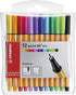 STABILO Fineliner point 88 MINI, Wallet of 12, Assorted Colors