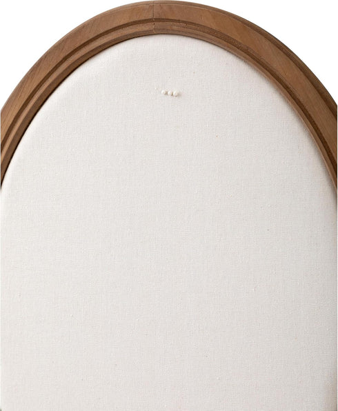 SOFE Oval Framed Linen Bulletin Board, 21 x 17 Inches, Unique Fabric Pin Board for Office Home School with Pins