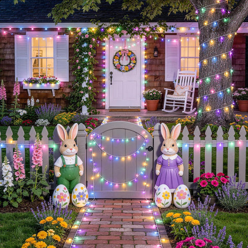 200 66 JMEXSUSS LED Easter Lights Outdoor Indoor for Decorations, Ft Connectable Pastel Easter Lights String Clear Wire