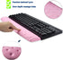 BRILA Ergonomic Memory Foam Keyboard Wrist Rest Support Pad Cushion for Computer, Laptop, Office Work, PC Gaming - Massage Holes Design - Cozy Typing Wrist Pain Relief (Pink)