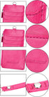 Badge Holder with Zip, Wisdompro Double Sided PU Leather ID Card Holder Wallet Case with 5 Card Slots, Hot Pink
